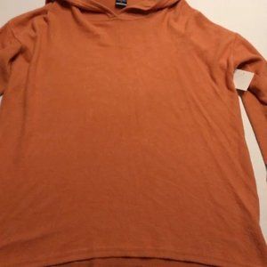 Brand New Women's CENY Hooded Orange Fleece Sweatshirt Size Medium G452
